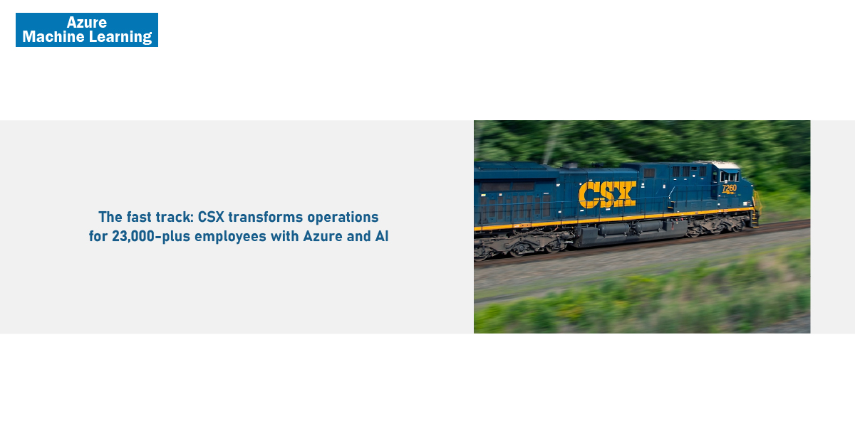 CSX(美國貨運鐵路公司) 利用 Azure 和 AI 徹底改變鐵路行業|昊青公司軟體代理商 Altair, dSPACE ...